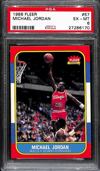  1986-87 Fleer Michael Jordan #57 Rookie Card PSA 6 EX-Mint
